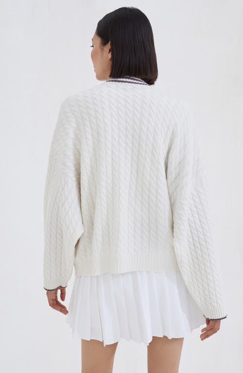 Brunello Cucinelli Cable Knit Cardigan With Patch Pockets In White