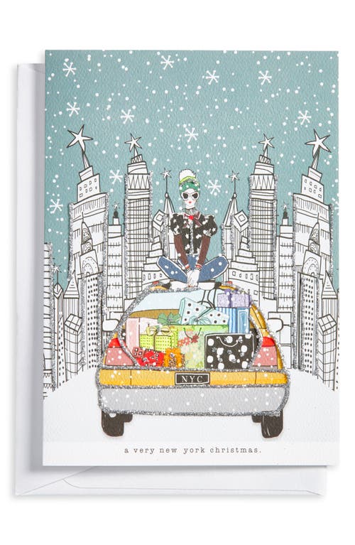 VERRIER HANDCRAFTED A Very New York Christmas Greeting Card in Teal Multi  product