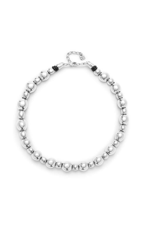Unode50 Polished Bead Necklace In Metallic