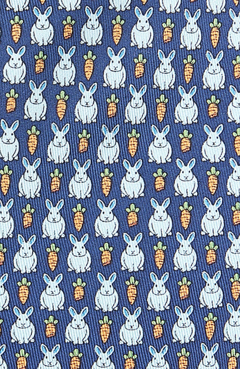 vineyard vines Kids' Bunny & Carrots Silk Tie, Alternate, color, Moonshine