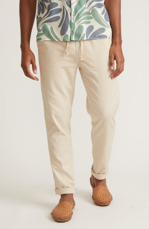Marine Layer Saturday Cotton Stretch Standard Fit Beach Pants In Neutral
