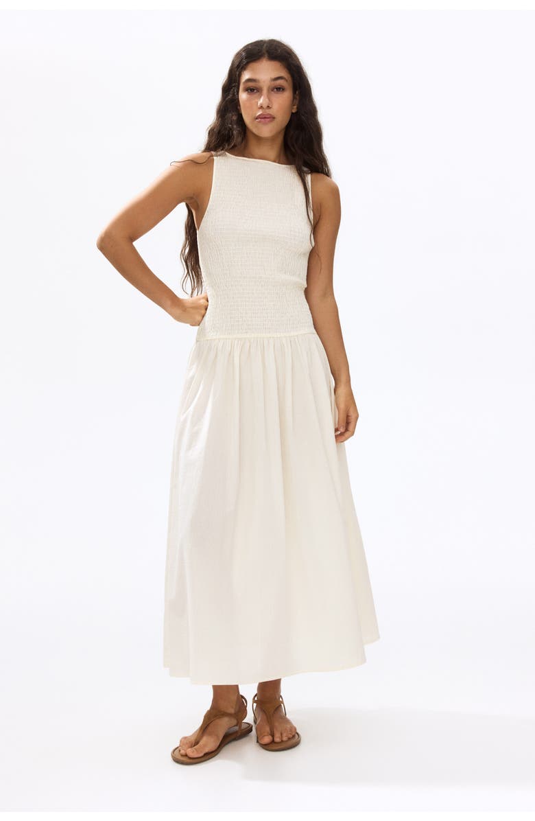 H&M Smocked Seersucker Dress, Alternate, color, 