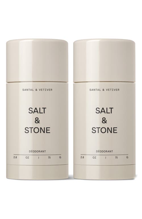 SALT & STONE Santal & Vetiver Deodorant Duo $40 Value 