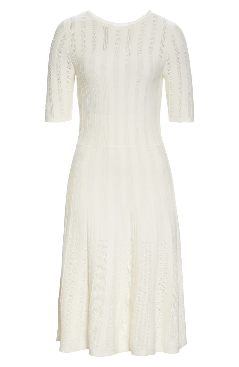 BOSS C Feli Pointelle Fit & Flare Sweater Dress, Alternate, color,