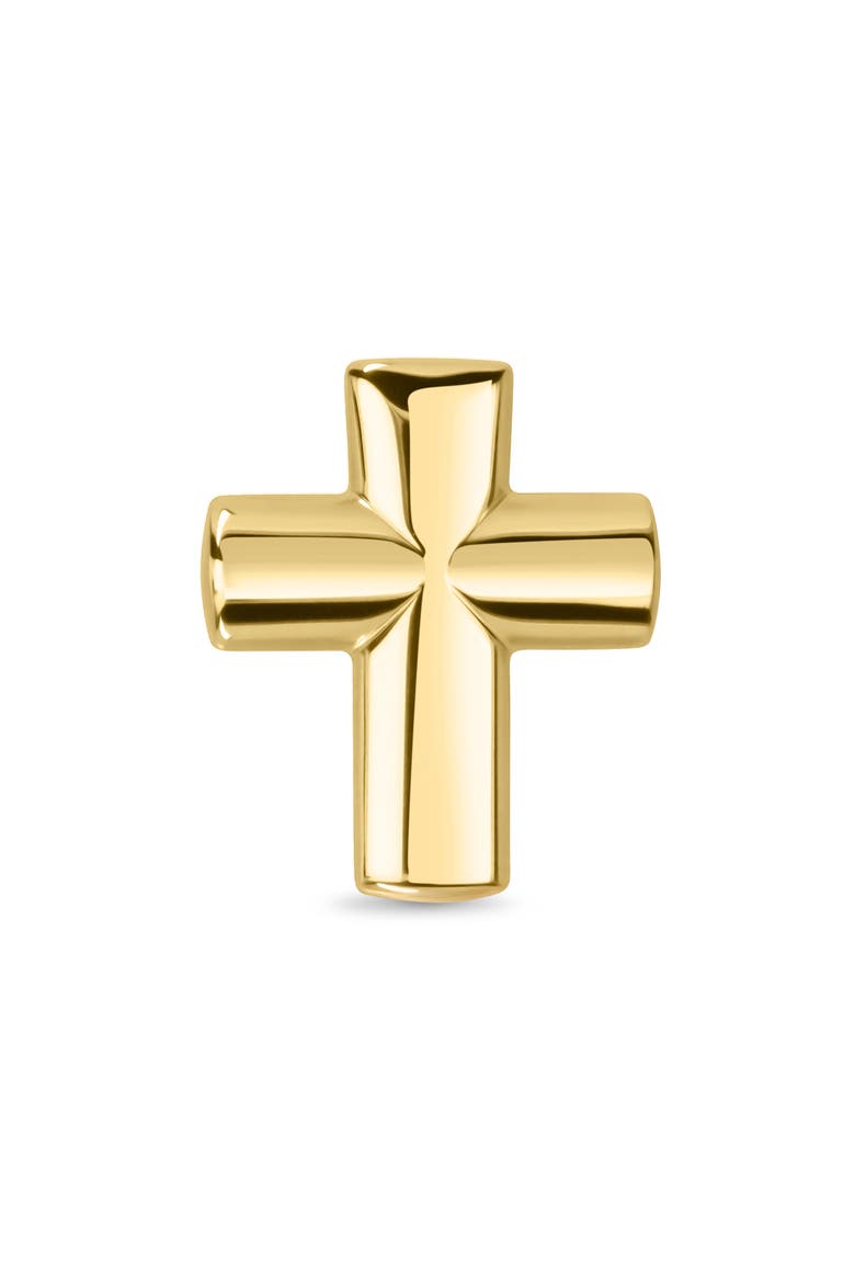 14k Gold Cross Stud Earrings, Alternate, color, 14KY