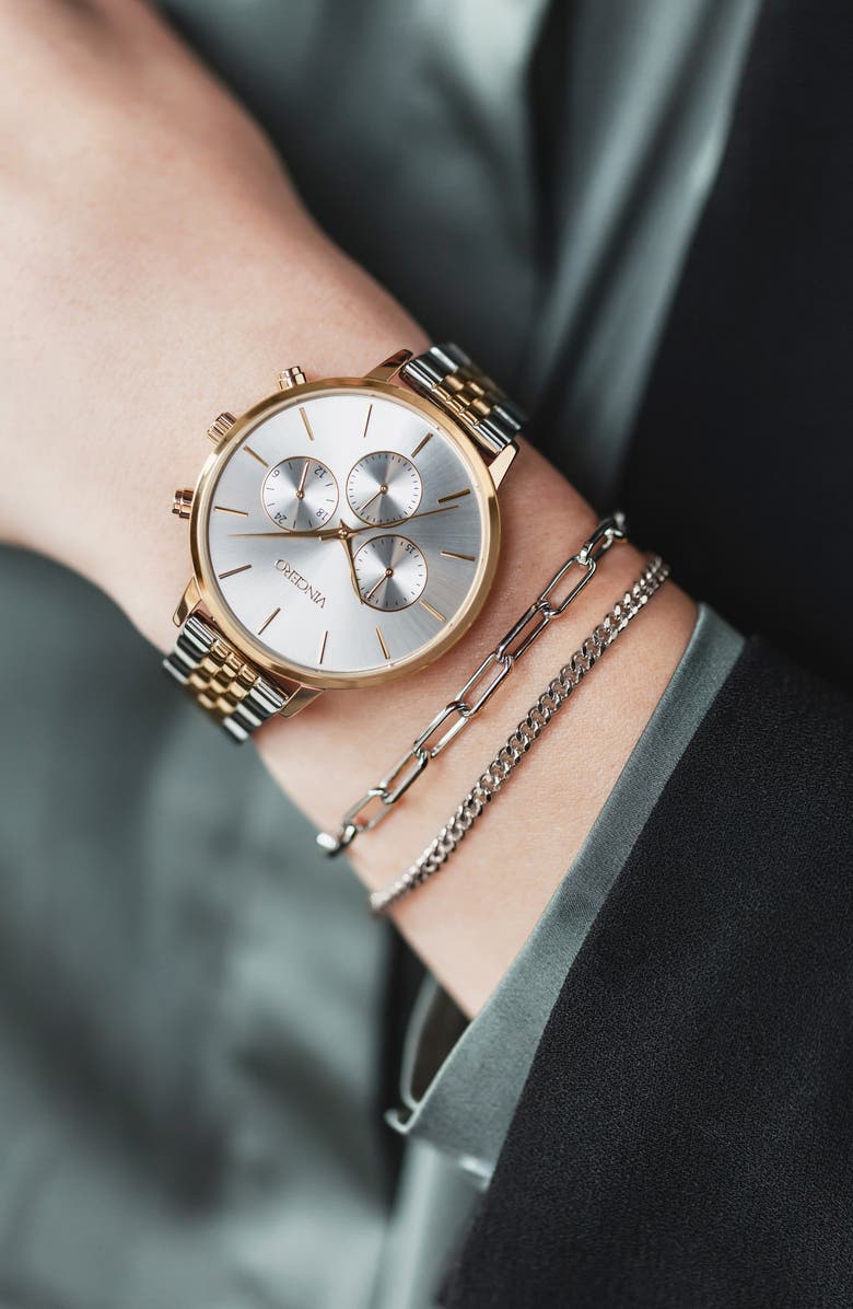 Vincero The Cuban Link Bracelet, Alternate, color, Silver