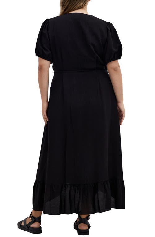 City Chic Sarina Maxi Wrap Dress In Black
