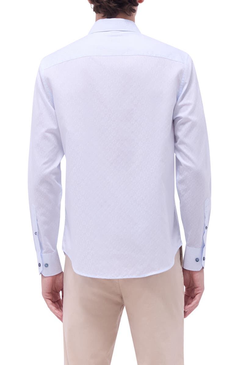 Bugatchi Axel Shaped Fit Button-Up Shirt, Alternate, color, Salt