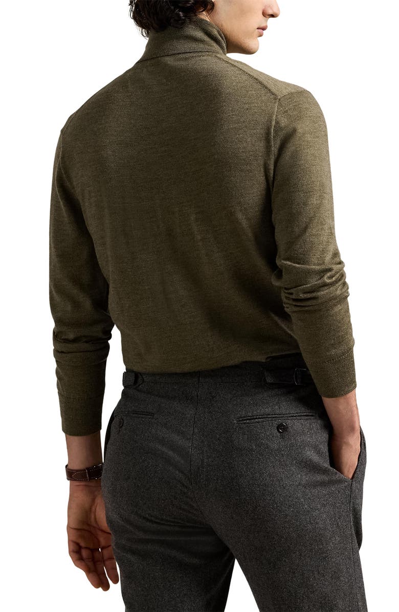 Polo Ralph Lauren Merino Wool Turtleneck Sweater, Alternate, color, Cargo Olive Heather