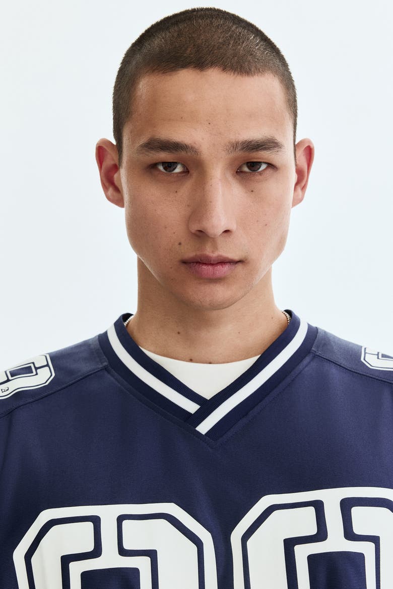 Loose Fit Printed Mesh T-shirt, Alternate, color, Dark blue/99