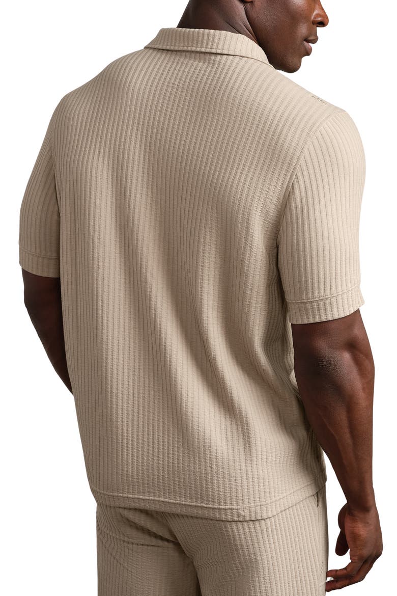 Casual Seersucker Polo, Alternate, color, TEAK BROWN