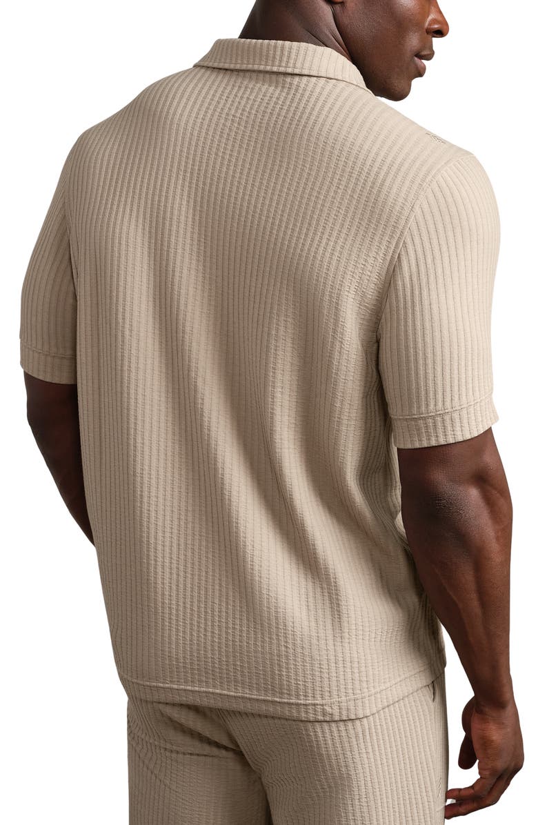 Rhone Casual Seersucker Polo, Alternate, color, Teak Brown