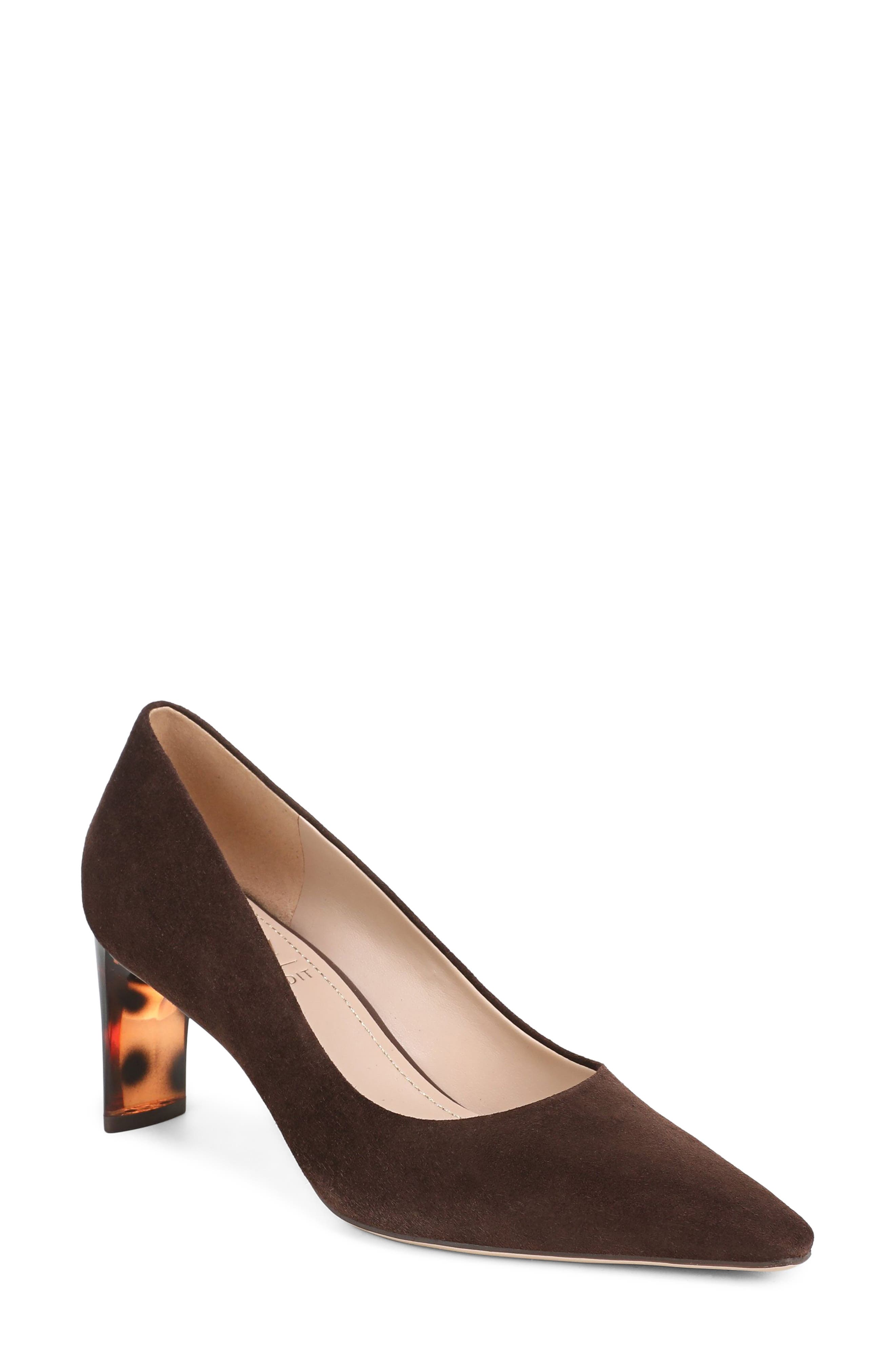 Estee Pointed Toe Pump, Main, color, CHOCOLATE SUEDE