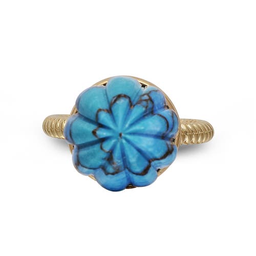 Luvmyjewelry Summer Nights Gold Plated Silver Turquoise Gemstone Single Stone Ring Pendant In 14kt Gold Vermeil On Sterling