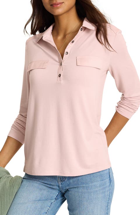Kauai Woven Trim Henley Shirt