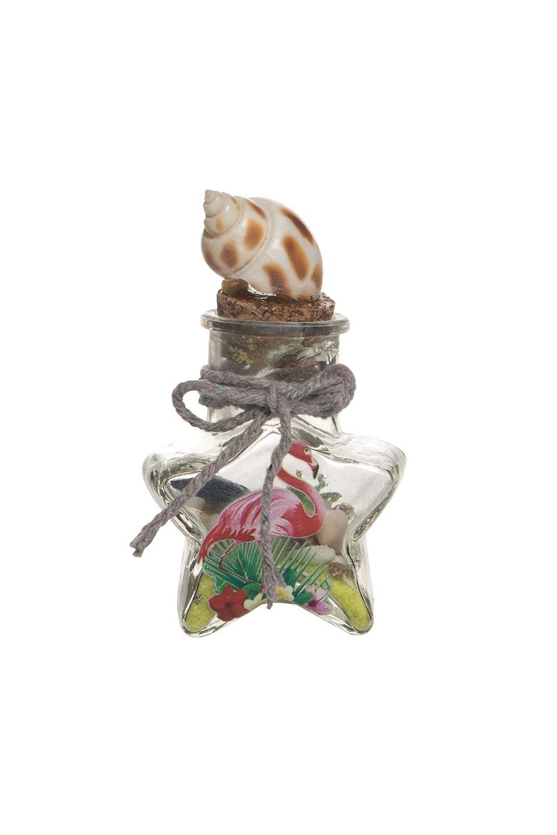 3.14" Gls Btl With Flamingo Sand & Toys, Main, color, Pink