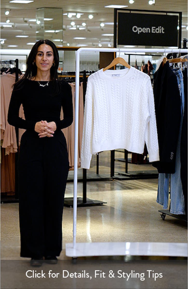 Cable Stitch Crewneck Sweater, sales video thumbnail