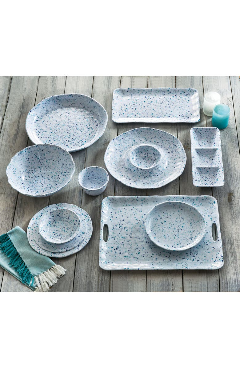 tag Terrazzo Melamine Salad Plate Set of Four Blue Multi, Alternate, color, Blue