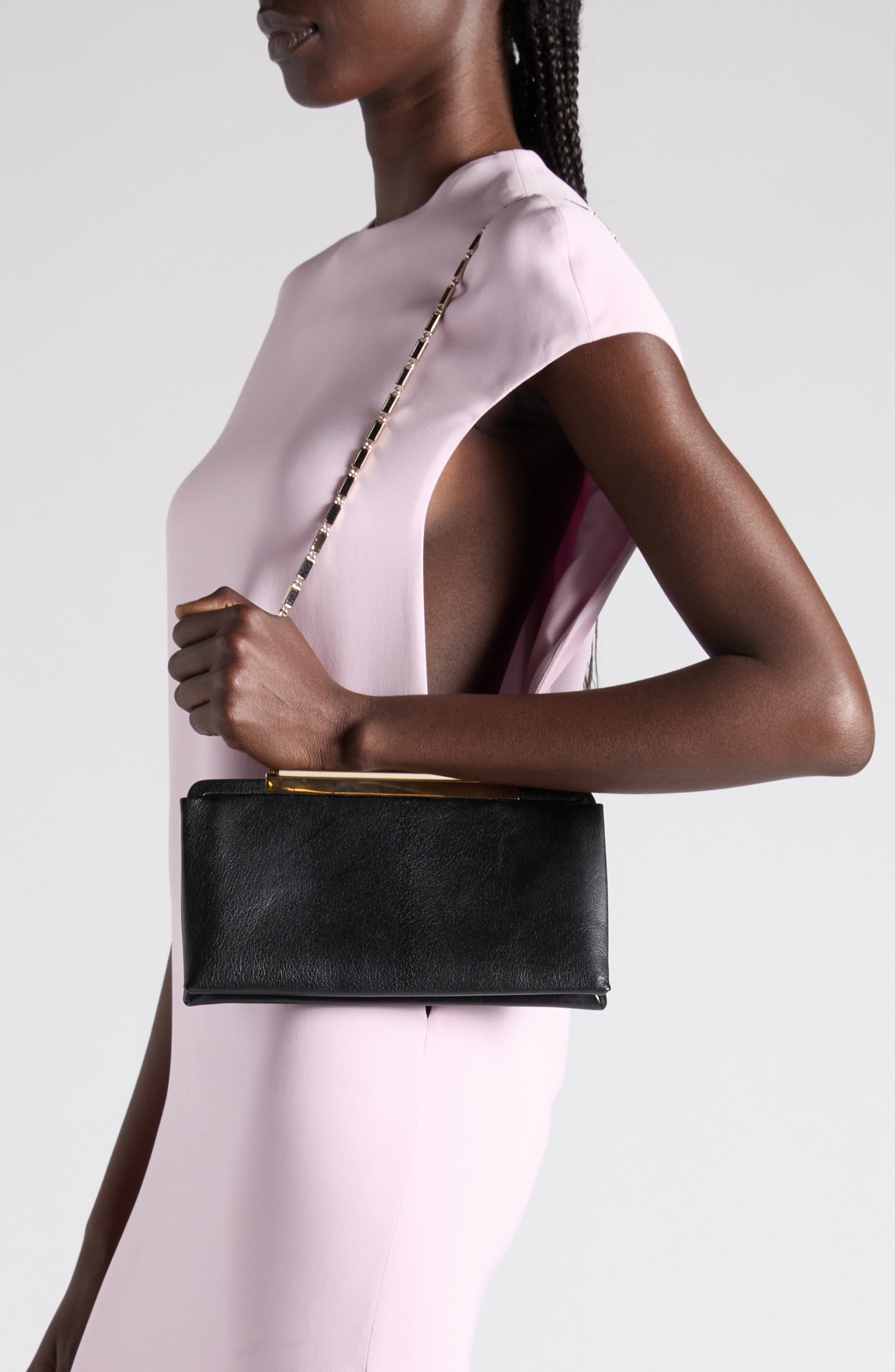 TOM FORD Supple Grained Leather Clutch, Alternate, color, 1N001 Black