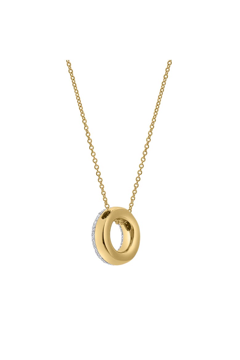 Big Bubble Initial Letter 14K Yellow Gold Diamond Pendant Necklace, Alternate, color, Gold O