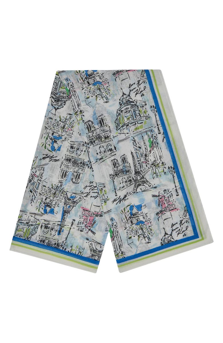 KARL LAGERFELD PARIS April in Paris Square Scarf, Alternate, color, Sky Blue