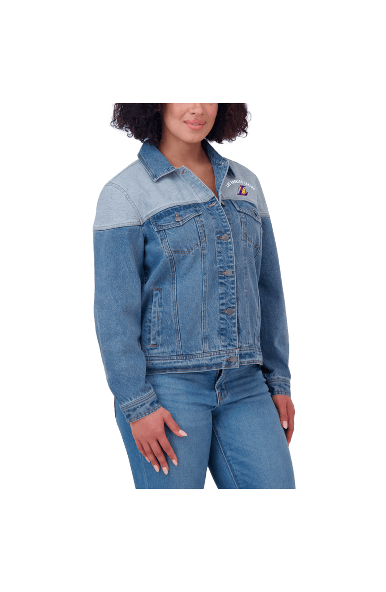 WEAR by Erin Andrews Women's WEAR by Erin Andrews Blue Los Angeles Lakers Full-Button Denim Jacket, Alternate, color, Blue