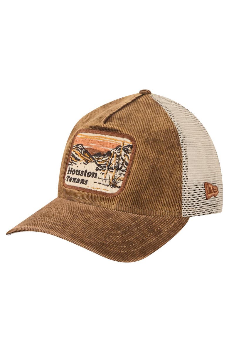 New Era Men's New Era Brown/Cream Houston Texans Vintage Landscape 9TWENTY A-Frame Adjustable Hat, Alternate, color, 