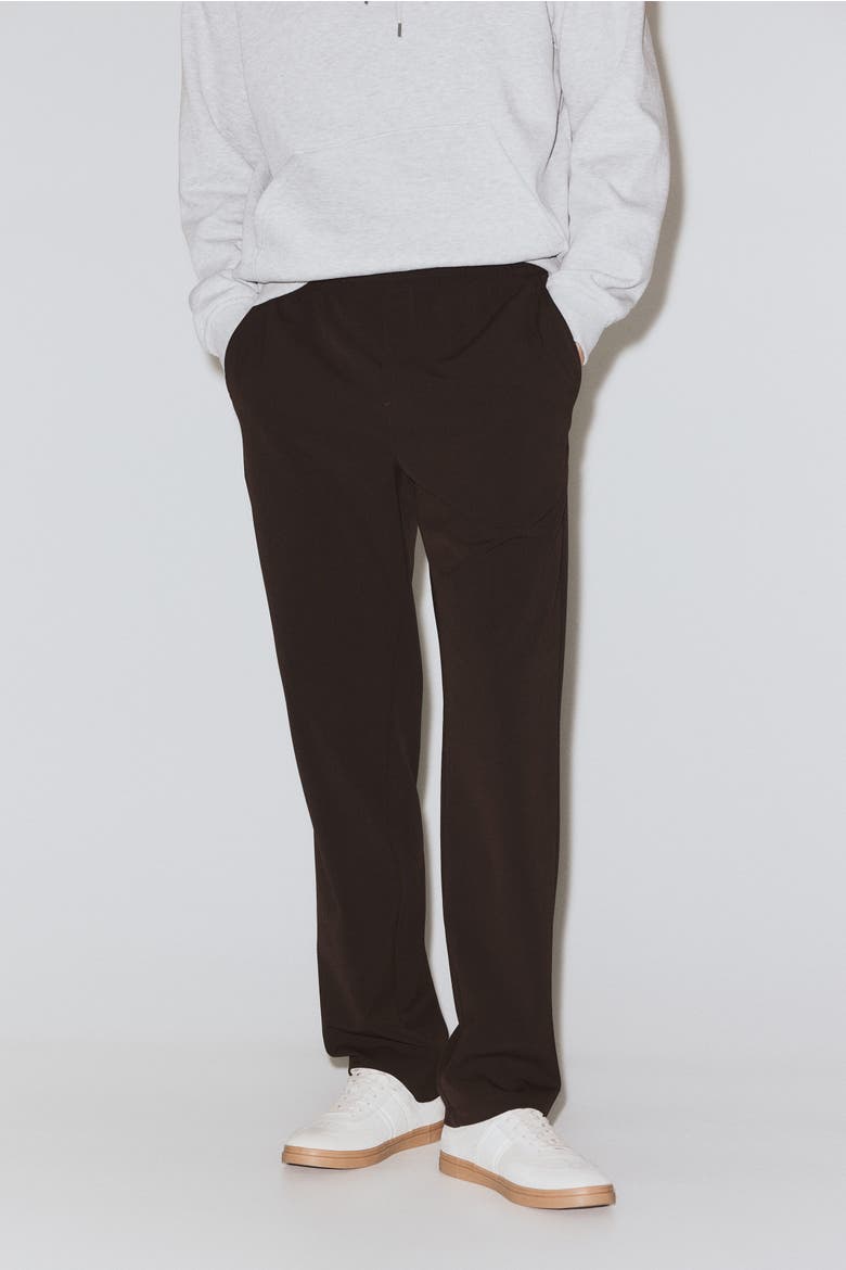 Four-way stretch regular-fit pull-on pants, Alternate, color, Dark brown