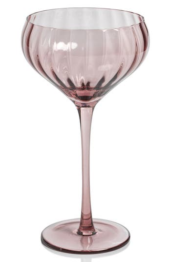 Zodax Malden Optic Set Of 4 Cocktail Glasses In Pink
