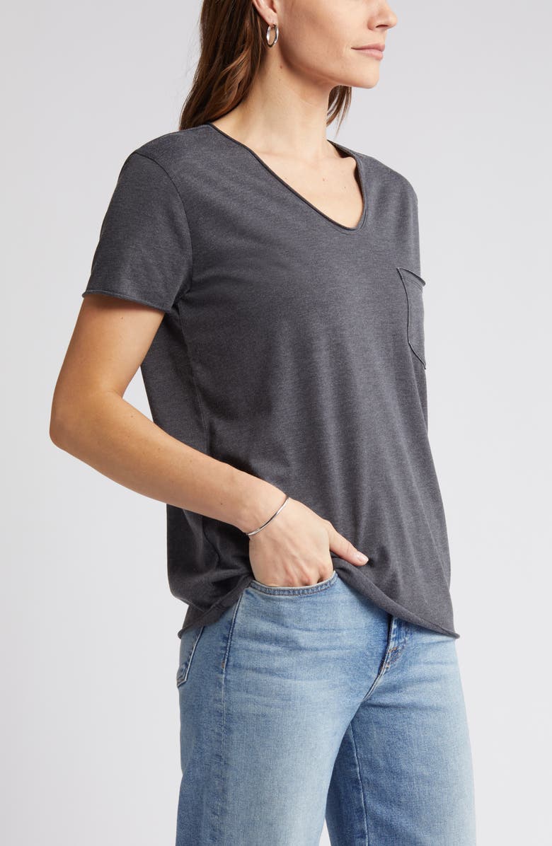 Caslon<sup>®</sup> Rolled Burnout T-Shirt, Alternate, color,