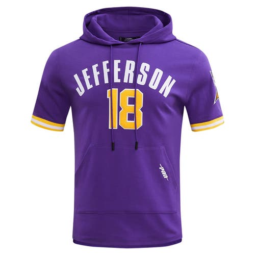 PRO STANDARD PRO STANDARD JUSTIN JEFFERSON PURPLE MINNESOTA VIKINGS PLAYER NAME & NUMBER HOODIE T-SHIRT 