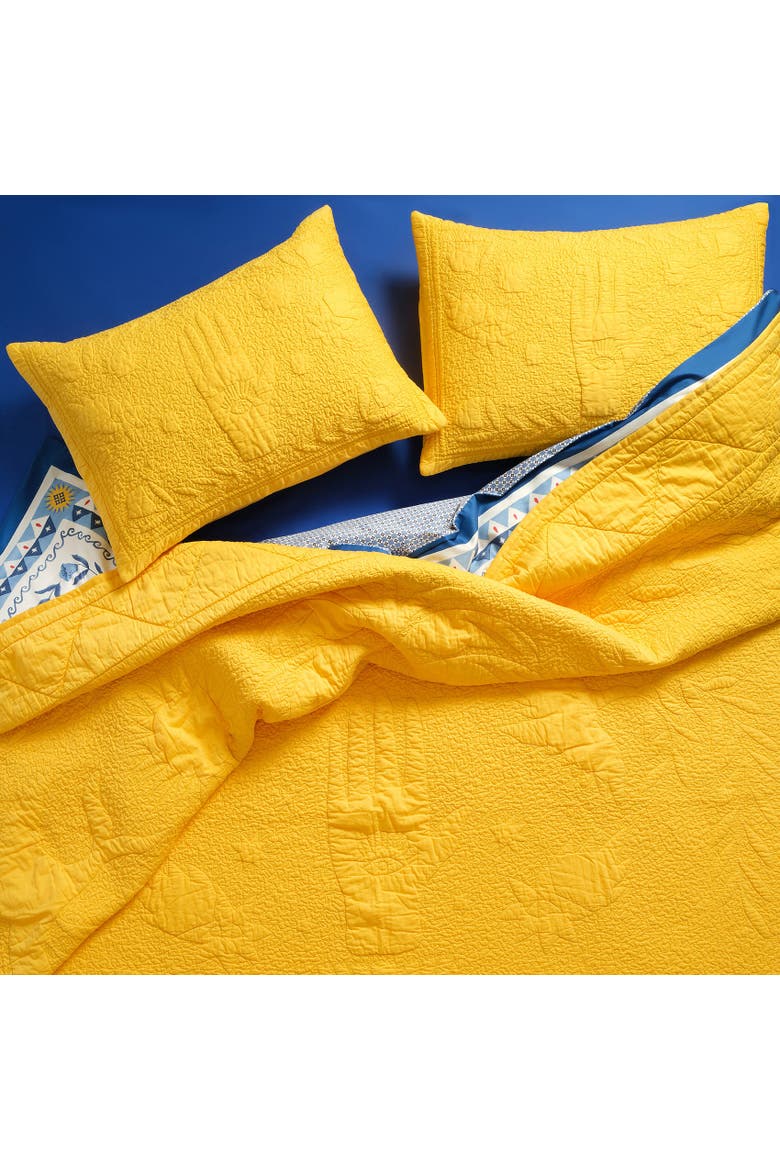 Uttar Quilted 300 Tc King 102.5" x 110" Heritage Style, Main, color, Yellow
