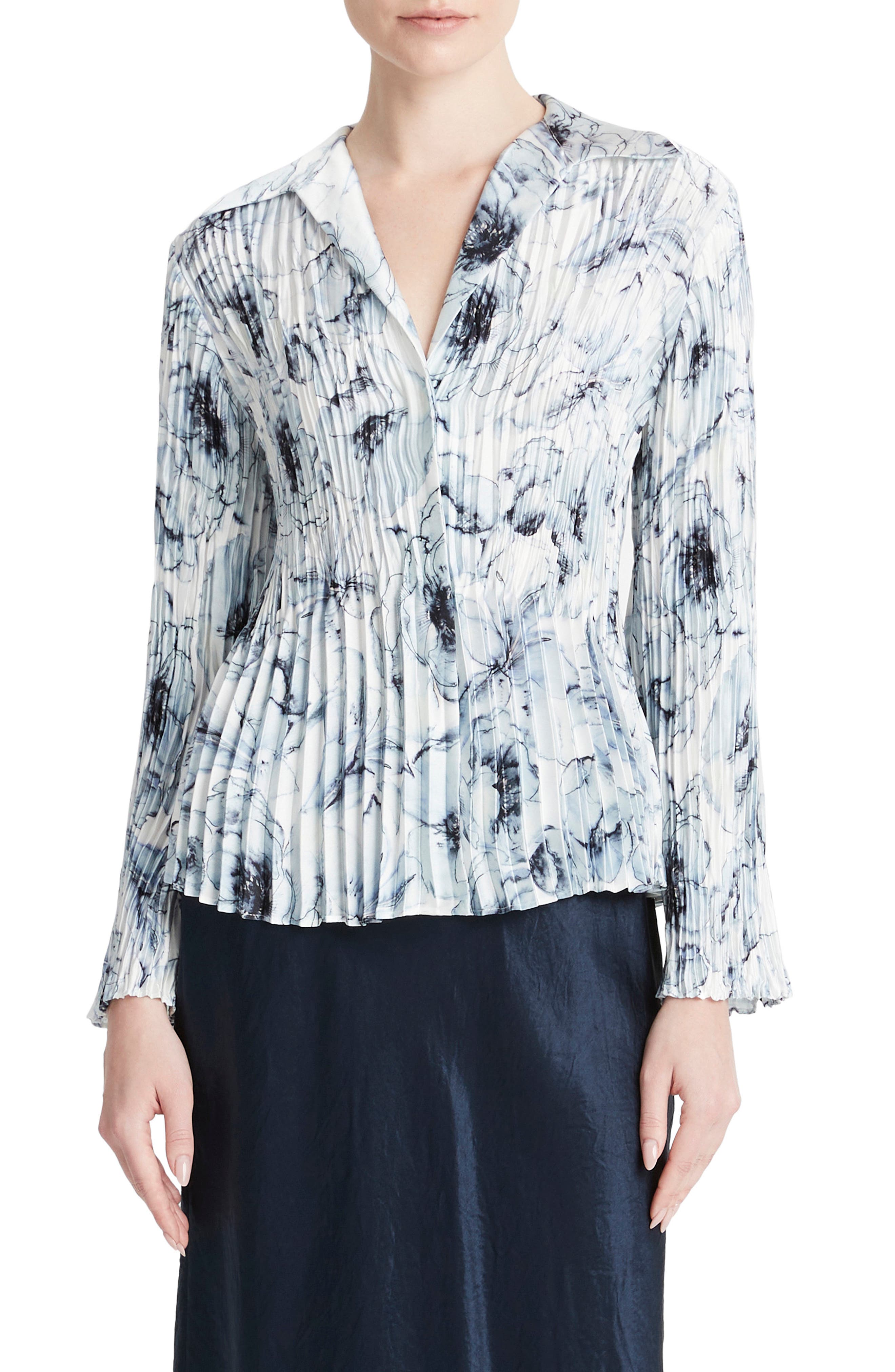 Vince Washed Lily Pleated Shirt