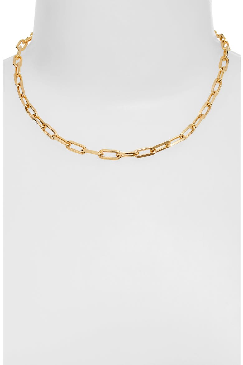 Maggie Paper Clip Chain Necklace, Alternate, color, GOLD