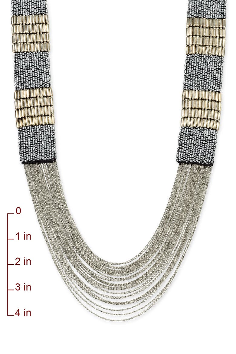 Accessories Bead & Chain Necklace, Alternate, color, SILVER