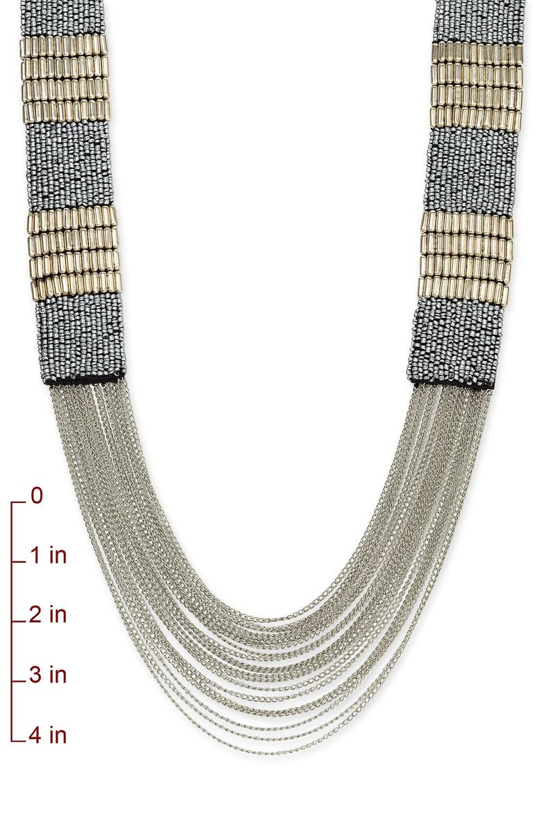 Cara Accessories Bead & Chain Necklace, Alternate, color,