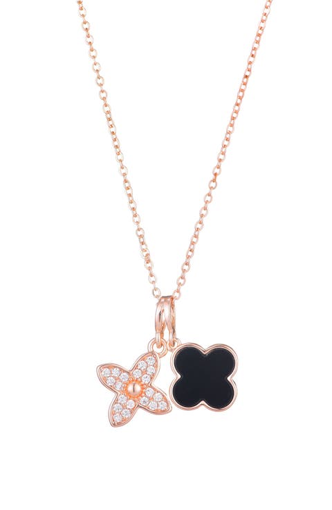 Pavé CZ Clover Pendant Necklace