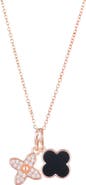 Adornia Pavé CZ Clover Pendant Necklace
