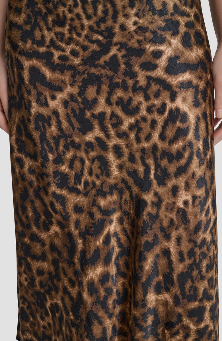 DKNY Mixed Media Print Sleeveless Midi Dress, Alternate, color, Black/ Truffle Cheetah