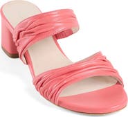 Elizée Sophia Sandal Leather Block Mid-Heel Mules