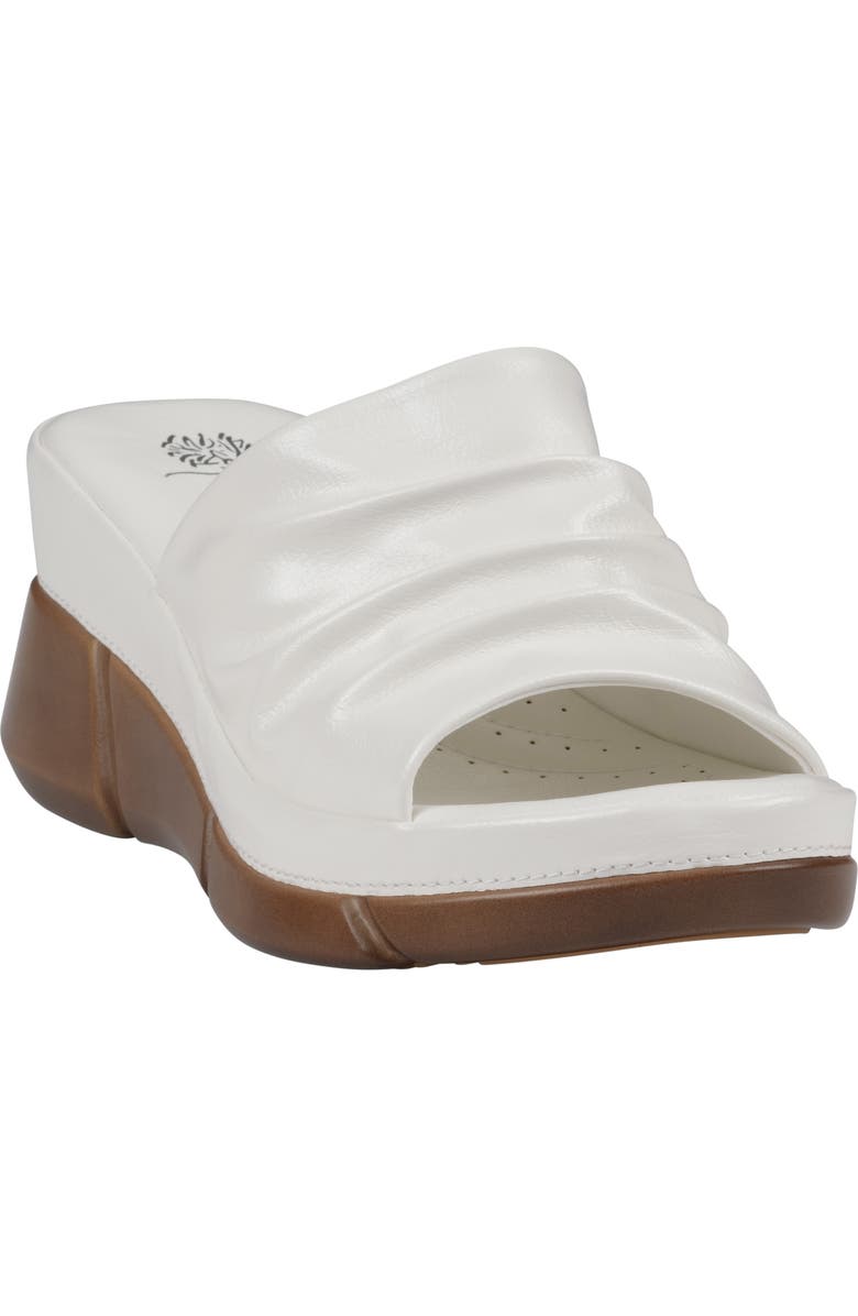 GC SHOES Nora Ruched Wedge Sandal, Main, color, White