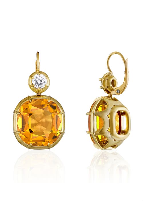 Mindi Mond Imperial Citrine & Diamond Drop Earrings In Gold