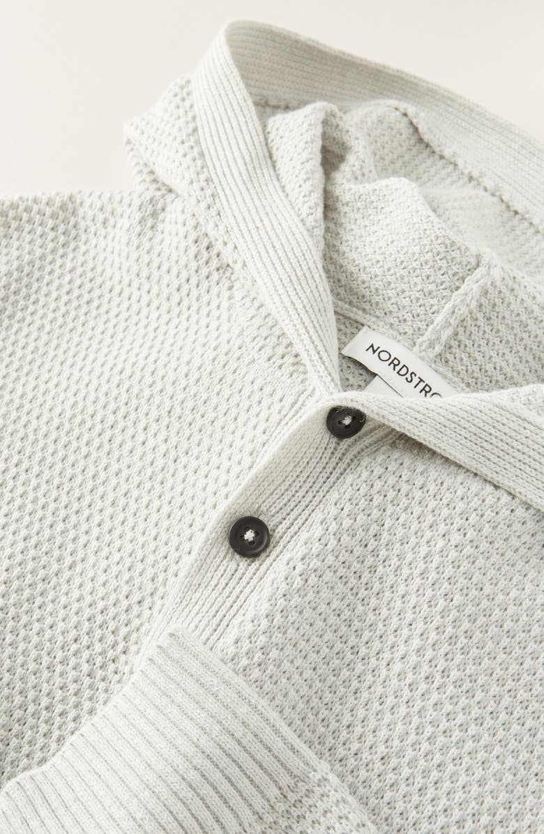 Nordstrom Kids' Hooded Henley Sweater, Alternate, color, Grey Light Heather