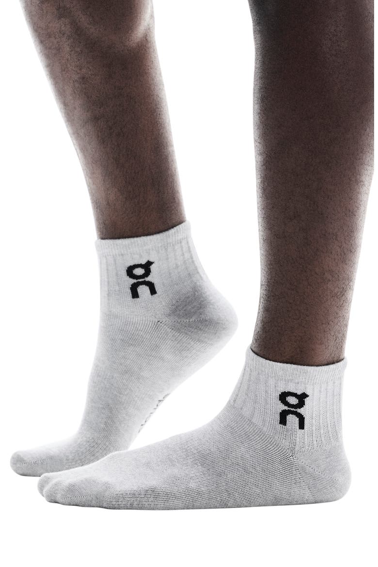 Assorted 3-Pack Logo Quarter Socks, Alternate, color, HEATHER GRAY