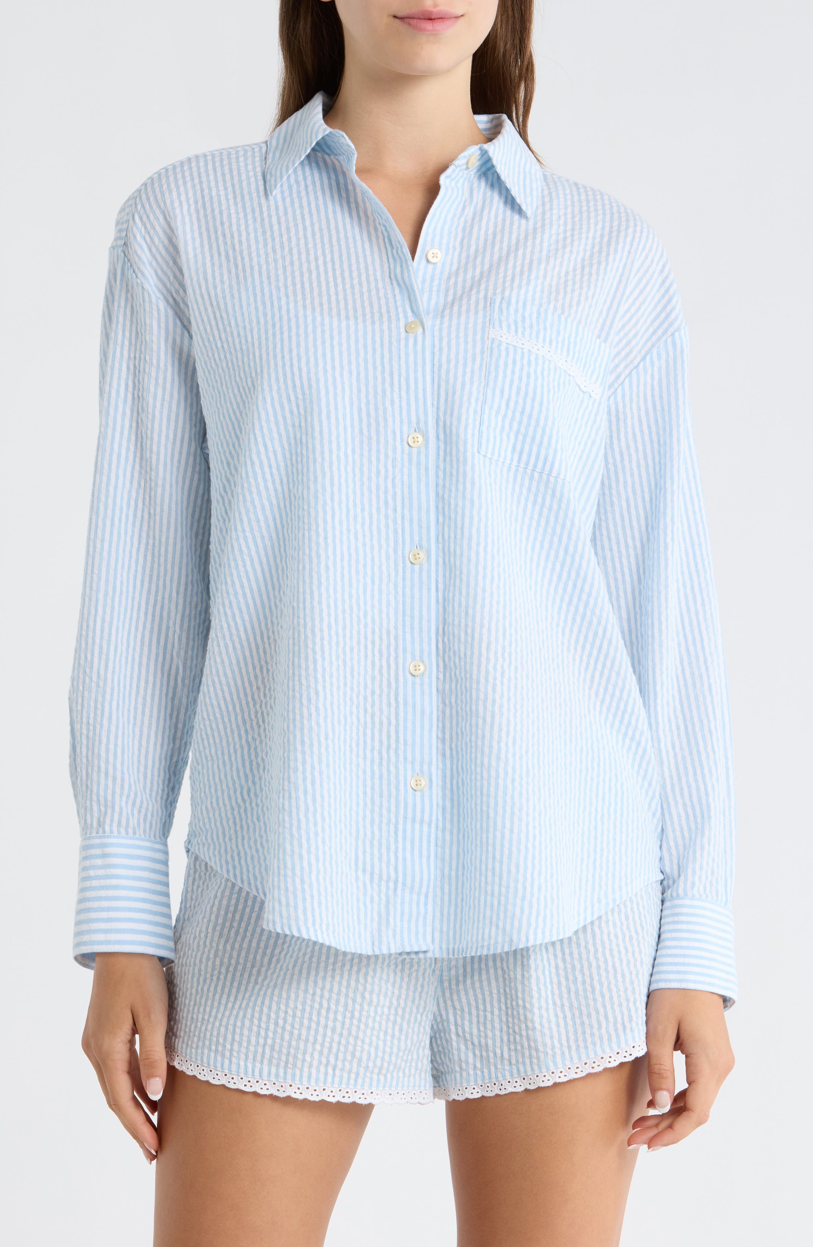 selected WHITE- BLUE HICKORY STRIPE