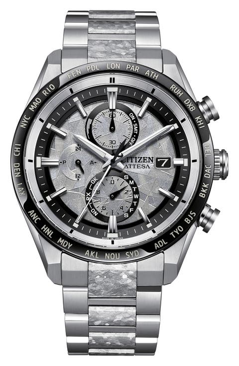 Attesa Worldtime Automatic Chronograph Bracelet Watch, 42mm