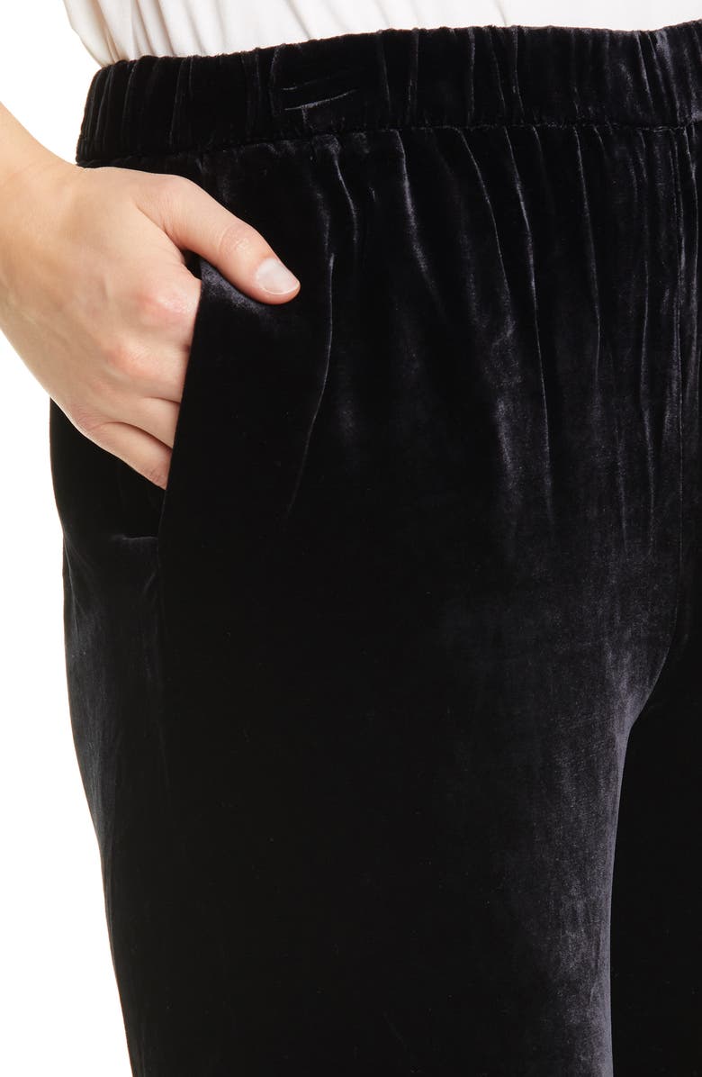 Eileen Fisher Pull-On Straight Leg Velvet Pants, Alternate, color,