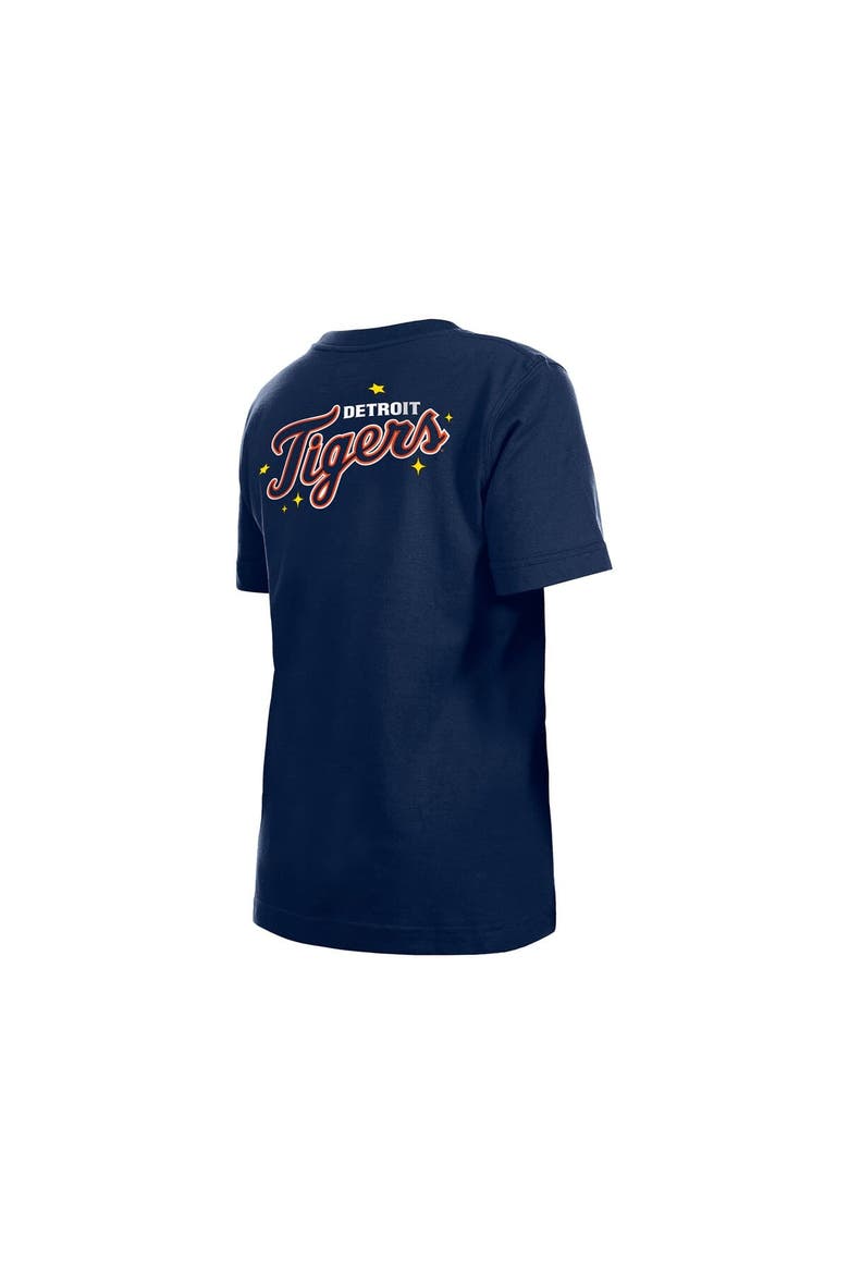 Youth New Era  Navy Detroit Tigers Stars & Cap T-Shirt, Alternate, color, Navy