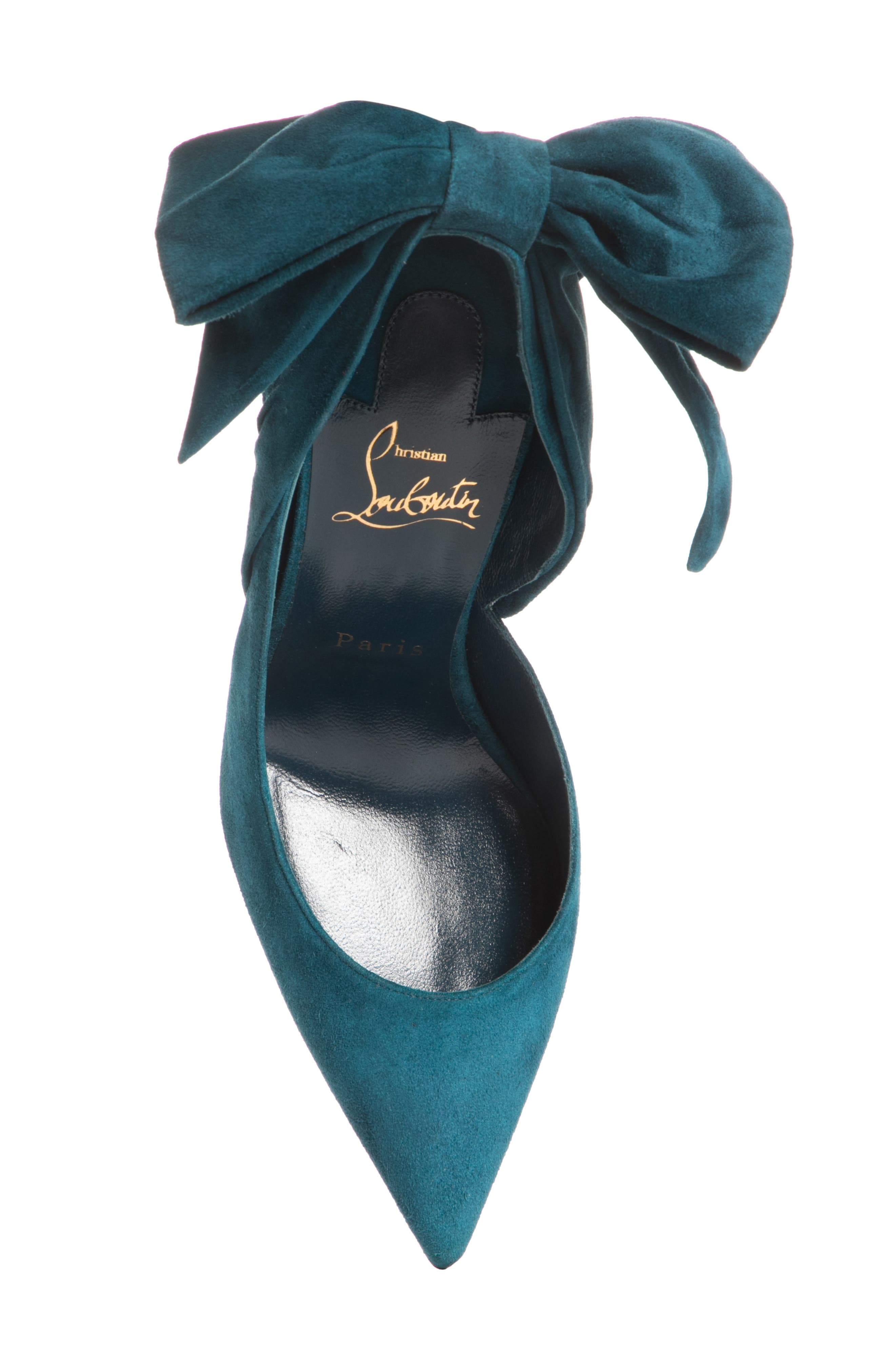 Christian Louboutin Rabakate Bow Pointed Toe Pump, Alternate, color, 