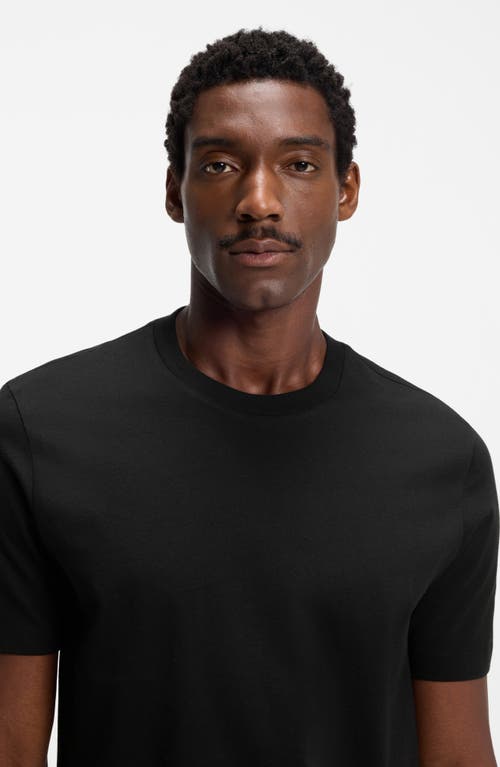 Hugo Boss Boss Thompson Solid Cotton T-shirt In Black